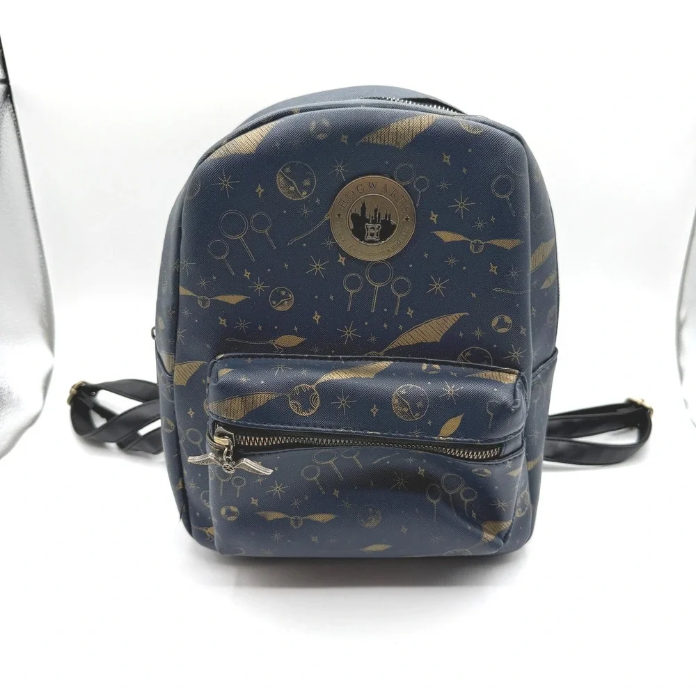 Harry Potter Bioworld Mini Backpack‎ Small Blue Quidditch Golden Snitch Hogwarts